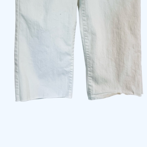 Oat New York Raw Hem Cropped Flare Jeans – White - Women’s Size 12/31 - Picture 3 of 12